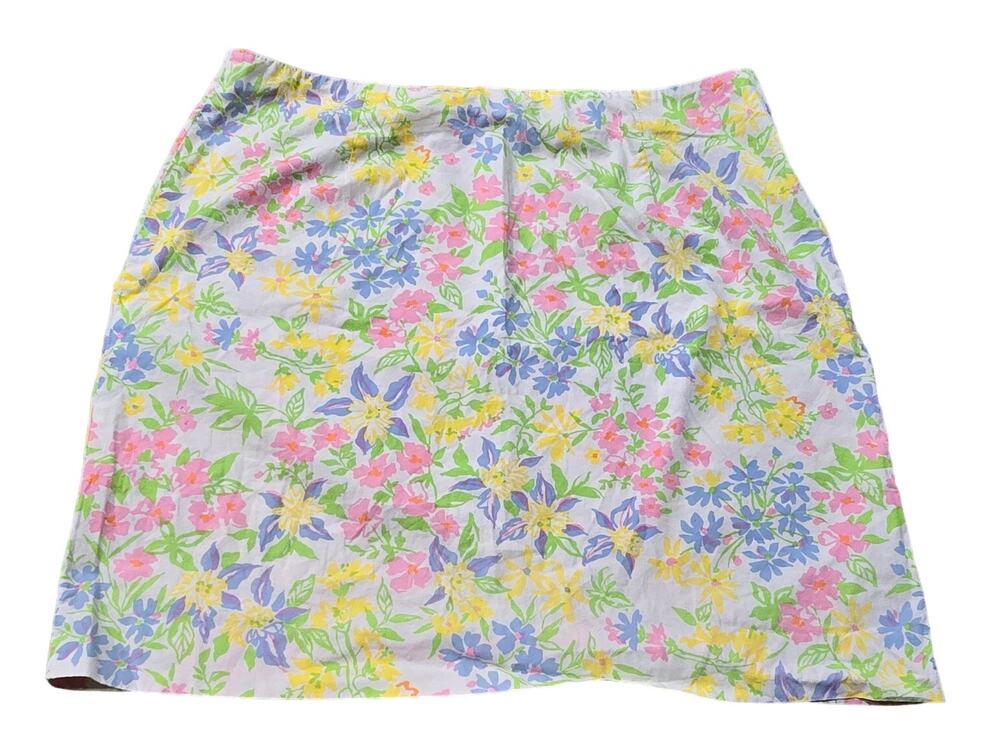 Lauren Ralph Lauren Pastel Floral Print Zip Back Mini Skirt Women's Size 14
